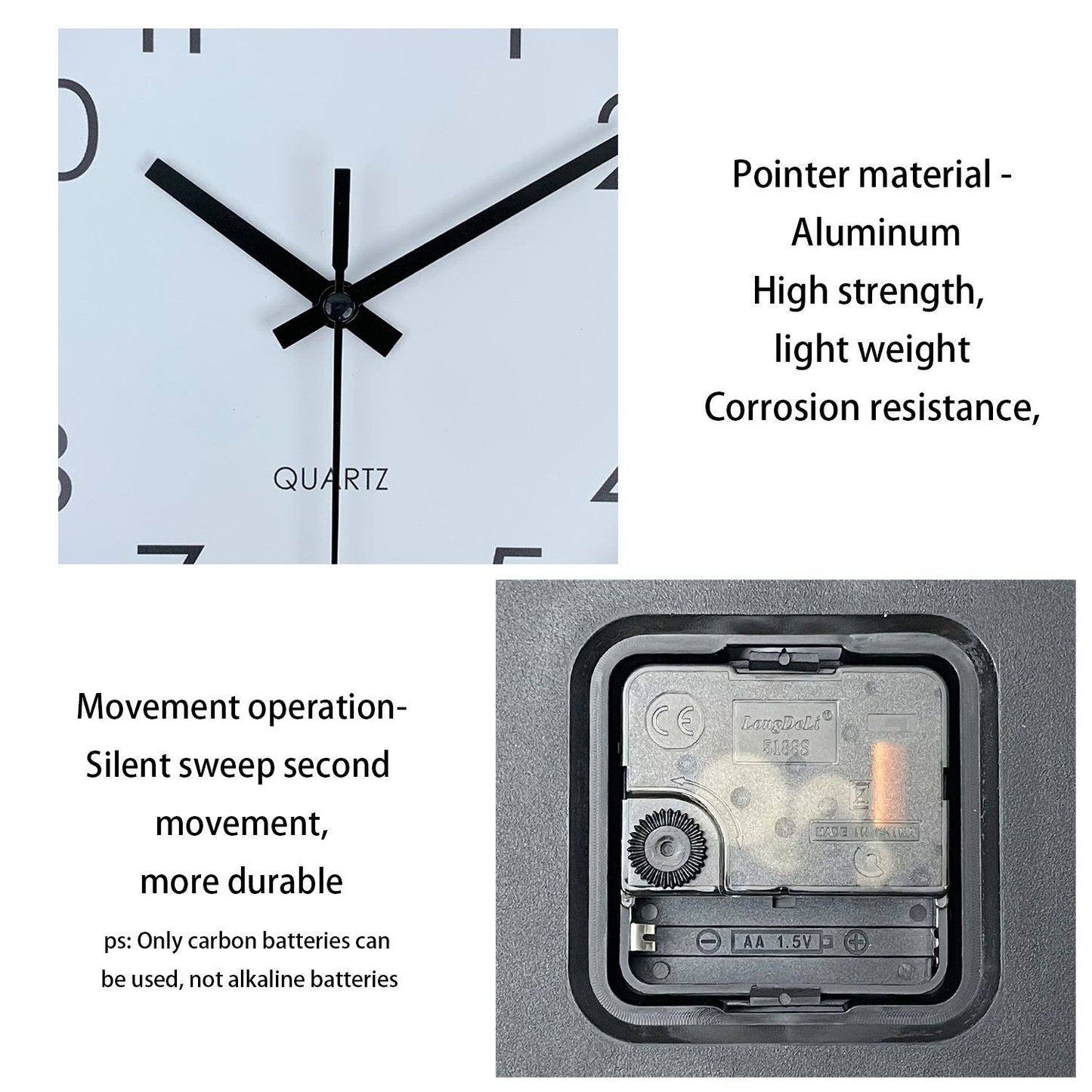 Modern simple wall clock, study, bedroom, living room, bathroom silent non-ticking wall clock, home wall decoration clock