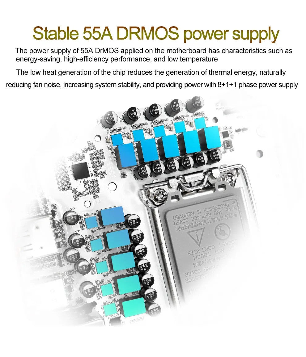 JGINYUE B760i Motherboard LGA 1700 Support Intel Core 12th 13th DDR5 Memory RAM Latest mini itx B760i-Snow Dream D5