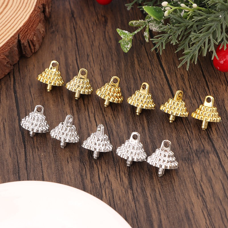 50/100pcs Creative Accessory Christmas Parts Pendant Set Balls Charms Pendants Caps Decoration Holder Sphere Stand Replacement