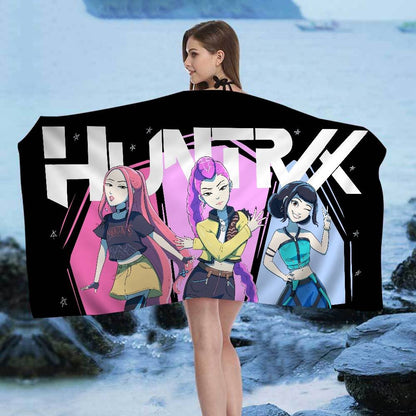 Kpop D-demon Hunters Beach Towels Shower Towel Sauna Travel Spa Microfiber Quick Dry Gym Accessories Cute Room Decor