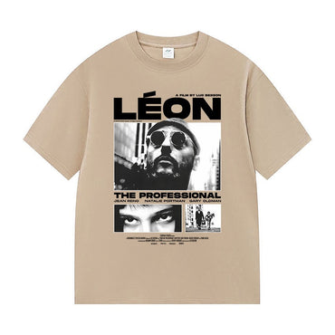 90s Leon The Professional Graphic T Shirt Unisex Cosplay Fashion Tide Short Sleeve T-shirt Top Vintage Oversized Cotton T Shirt