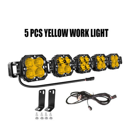4in 30W Amer Cube LED Pod Light Spot Flood Combo Beam Work Lights,3055K/3530K Car Off-Road Driving Lamp for Truck,SUV,Motorcycle