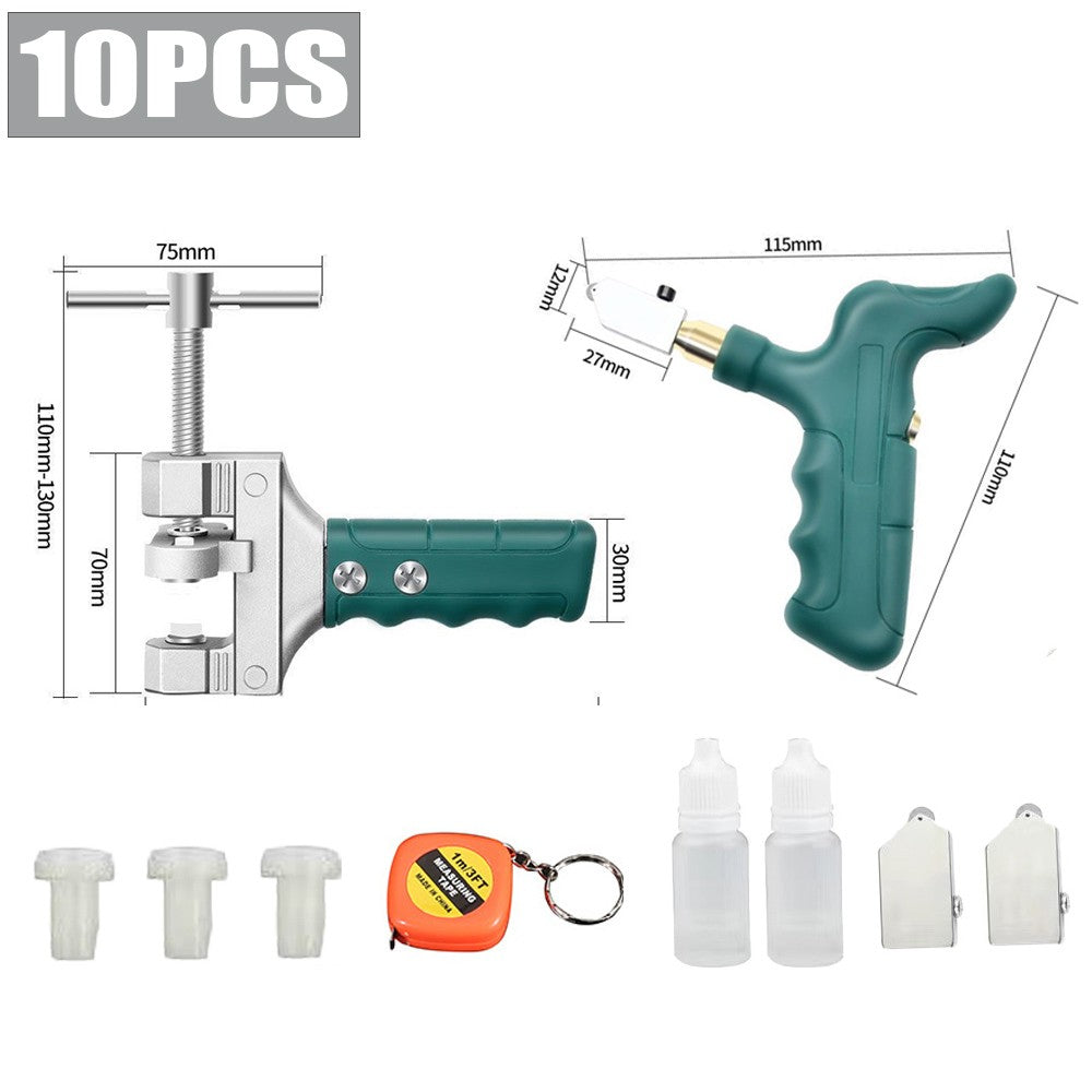 Conjunto Cortador de Vidro e Ladrilho Cerâmico para Chão e Porcelana Cortador de Cerâmica Risca-Vidros Diamantado para Cortar Vidro Ferramentas de Construção