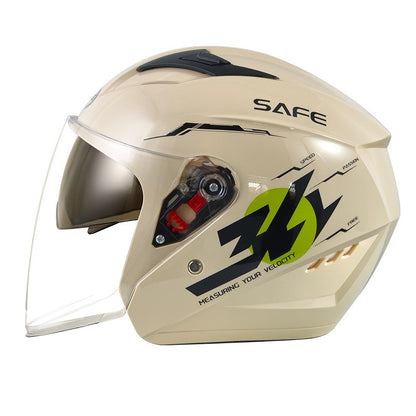 Capacete de 58-62cm para Moto de Inverno Térmico, Carro Elétrico, Feminino e Masculino, Com Lente Dupla e Uso nas Quatro Estações