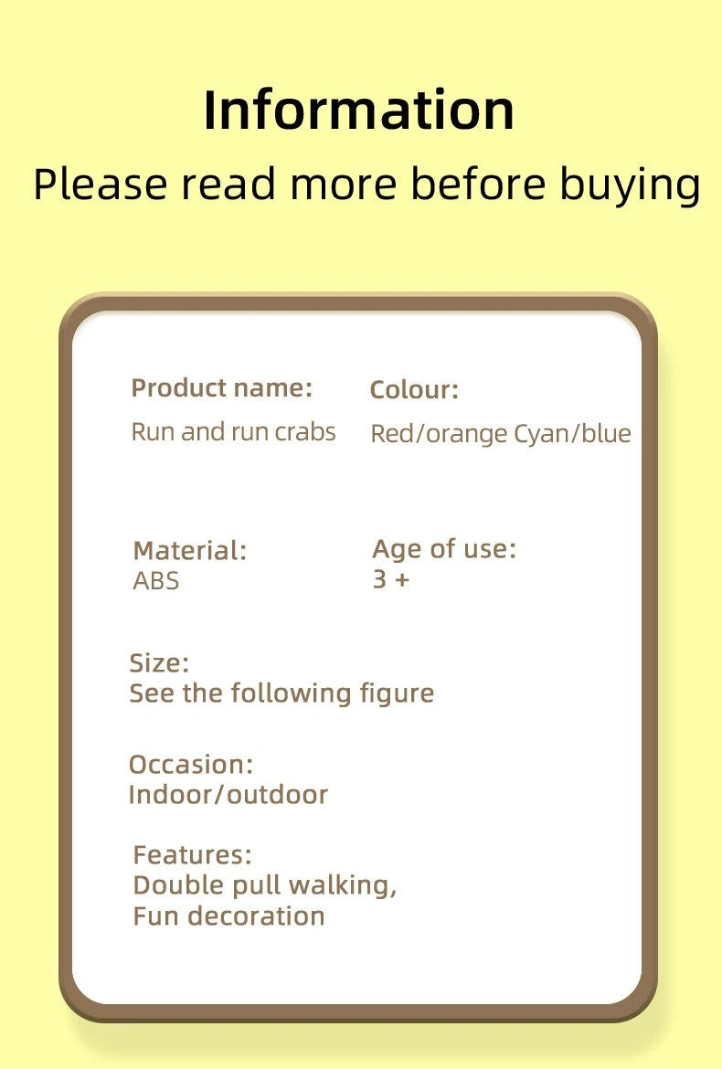 Kids toys small gifts double pull cartoon crab animal inertia car baby puzzle clip doll boy girl gliding toy