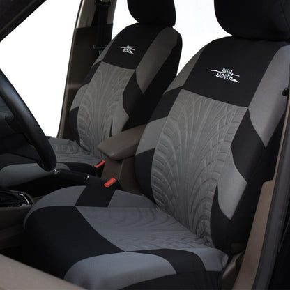 AUTOYOUTH Marca Bordado Capas de Banco de Carro Conjunto Universal para a Maioria dos Carros Capas com Detalhe de Banda de Rodagem do Pneu Estilo Protetor de Banco de Carro