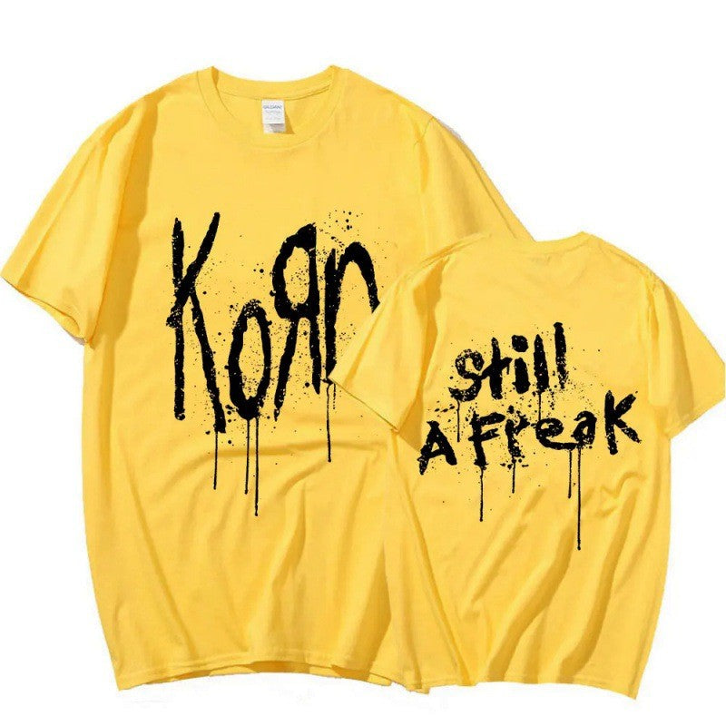 Korn Music Concert Rock Band World Tour Pure Cotton T-shirt Personalized Street Versatile 2024 Summer Fashion T-shirt
