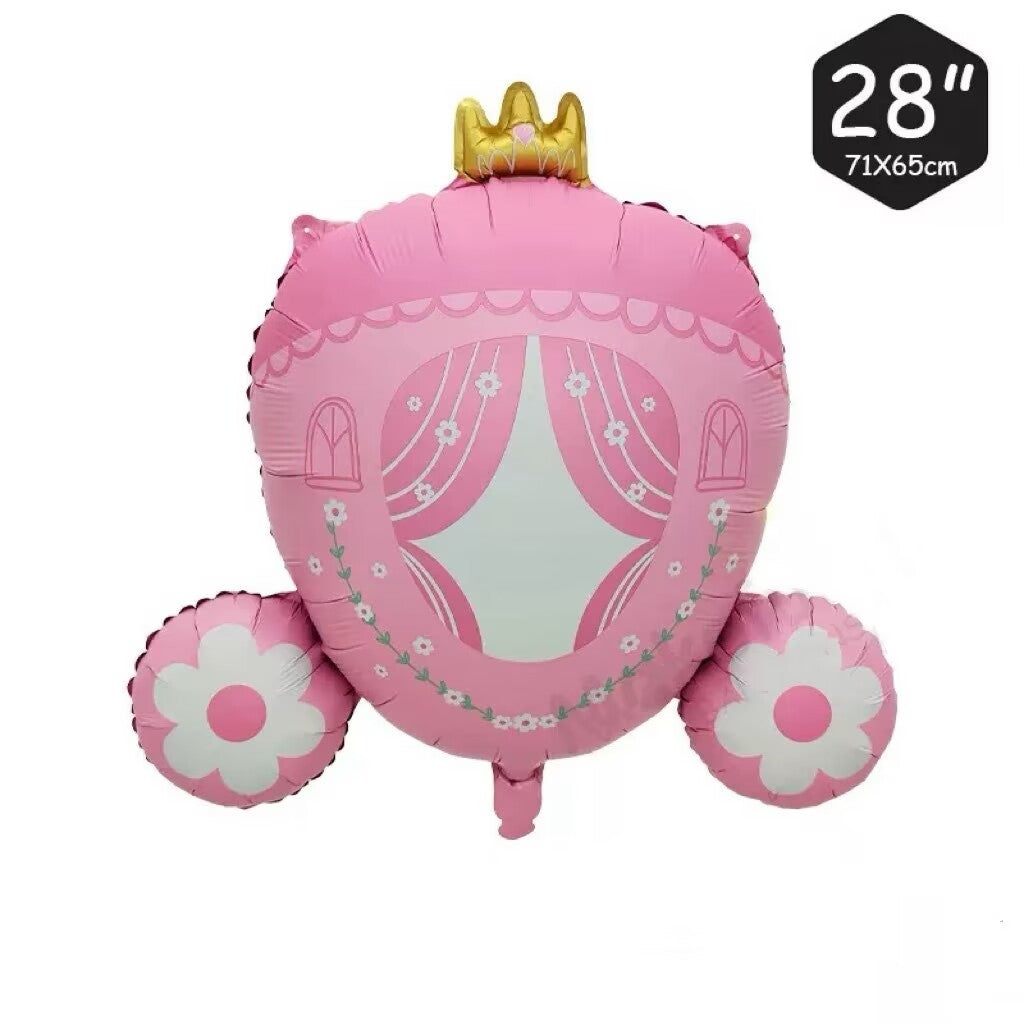 New Dream Princess Castle Pumpkin Cart Aluminum Film Balloon, Swing Bear, Children's Birthday Party Decoration Props