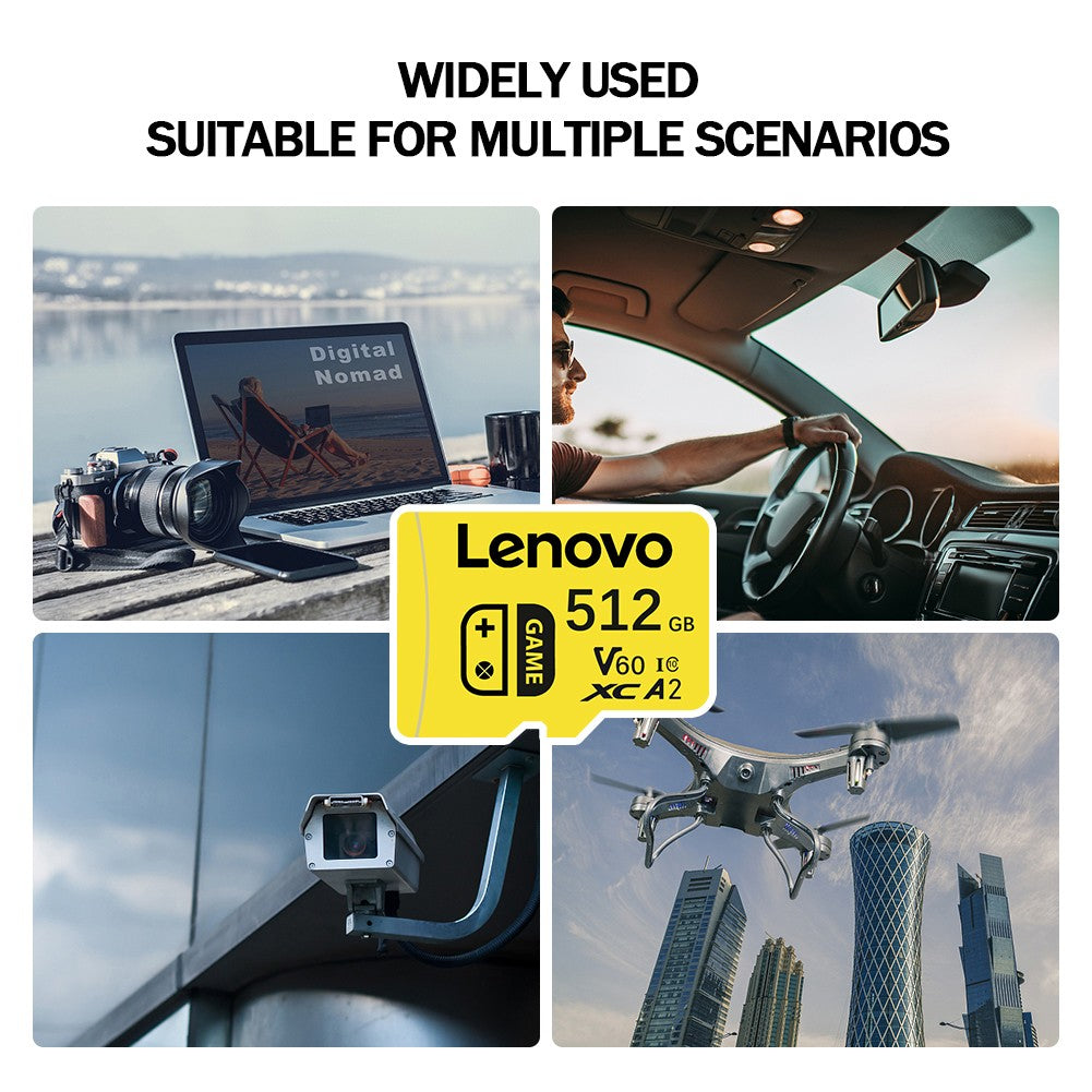 Cartão de Memória de Alta Velocidade Lenovo 2TB 1TB 512GB 256GB Classe 10 4K Micro Cartão TF SD 1TB Cartão de Memória SD para Nintendo Switch Telefone/PS4