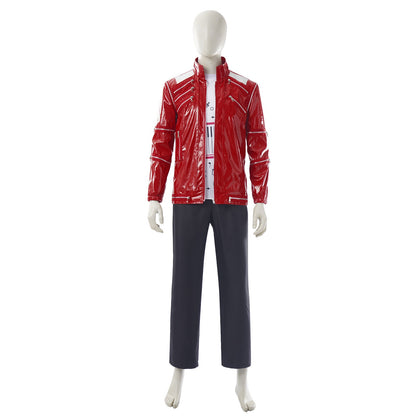 Red Zipper Michael Jackson MJ Beat It Jacket for Impersonators PU Leather Punk Casual Coat Halloween Stage Christmas Outwear Cos