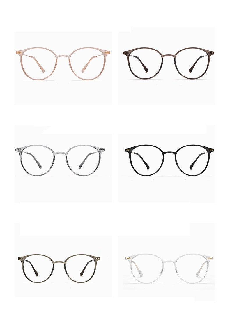 Round Frame Glasses For Myopia Women With Blue Light Ultra-light Internet Celebrity Without Makeup Small Glasses Frame 9531