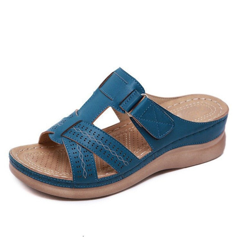 Summer Women Sandals Wedge Sandals Premium Orthopedic Open Toe Sandals Vintage Anti-slip Casual Female Platform Retro Slippers