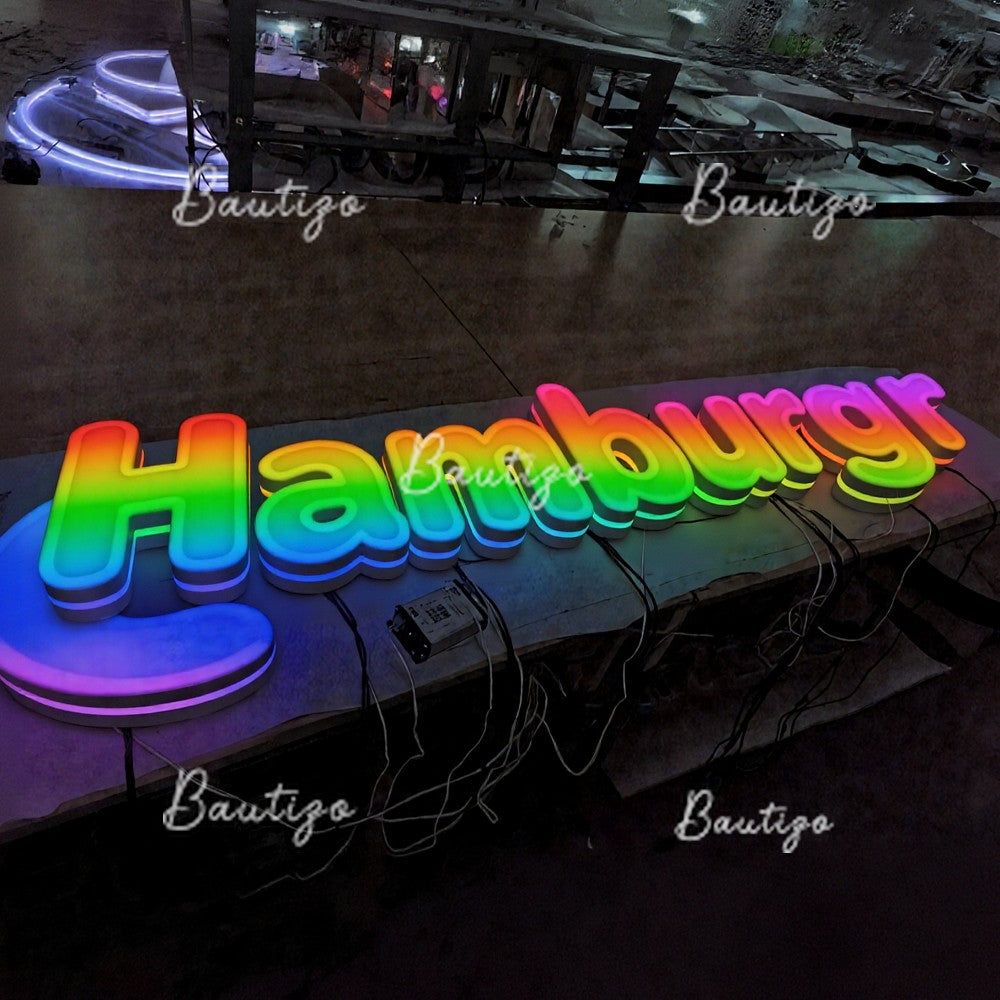 Custom Advertising Led Letters RGB Light Sign Luminous Signage Full Color Acrylic Business Logo Wall Brand