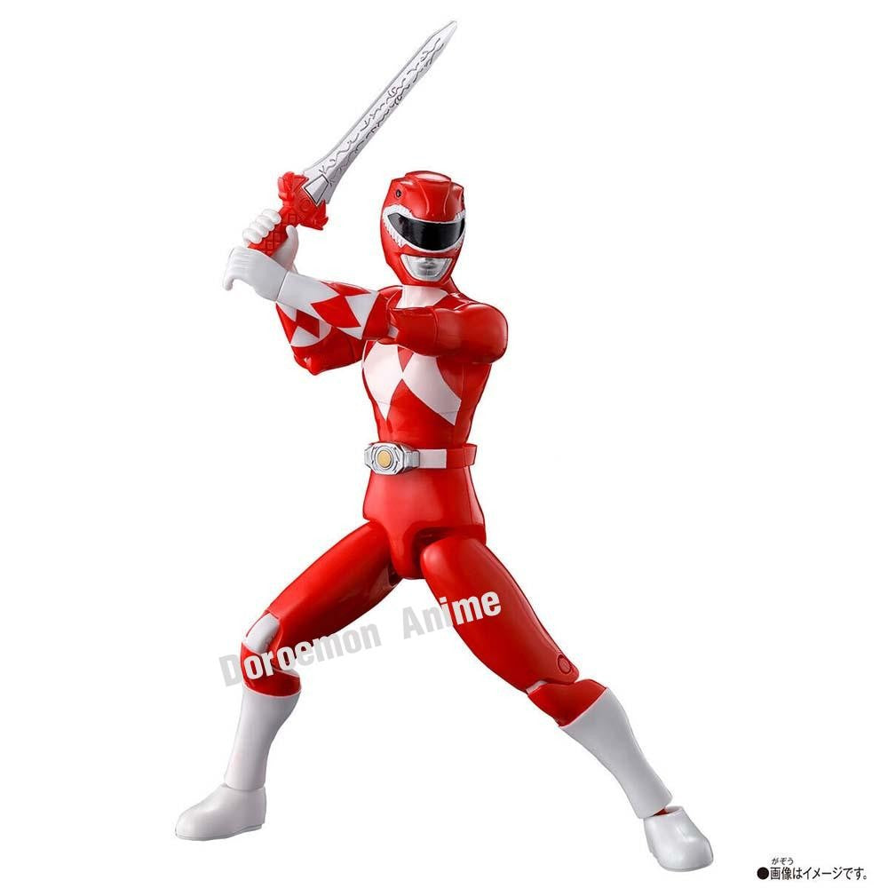 Em estoque, original Bandai Action Hero Super Sentai Power Rangers Coleção Red Rangers Bonecos de Ação Modelo Brinquedo Presente