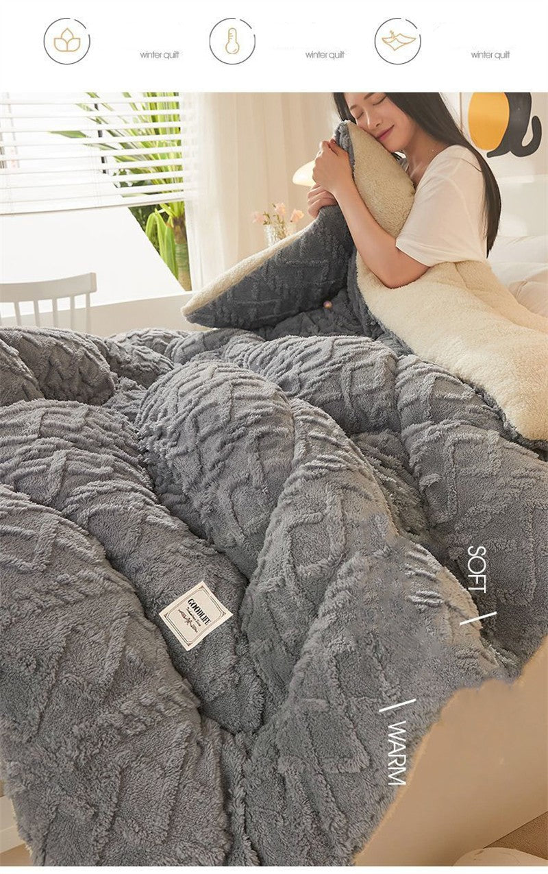 Manta de Cama Grossa de Inverno Quente de Alta Qualidade Cordeiro Artificial Caxemira Cobertores Pesados Edredom de Inverno Mais Grosso e Quente