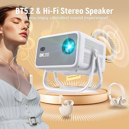Velec Projector 650 ANSI 4K HD 1080P Android 14 Auto Focus Wifi6 BT5.2 Portable Outdoor Video Smart Home Theater Proyector TP350