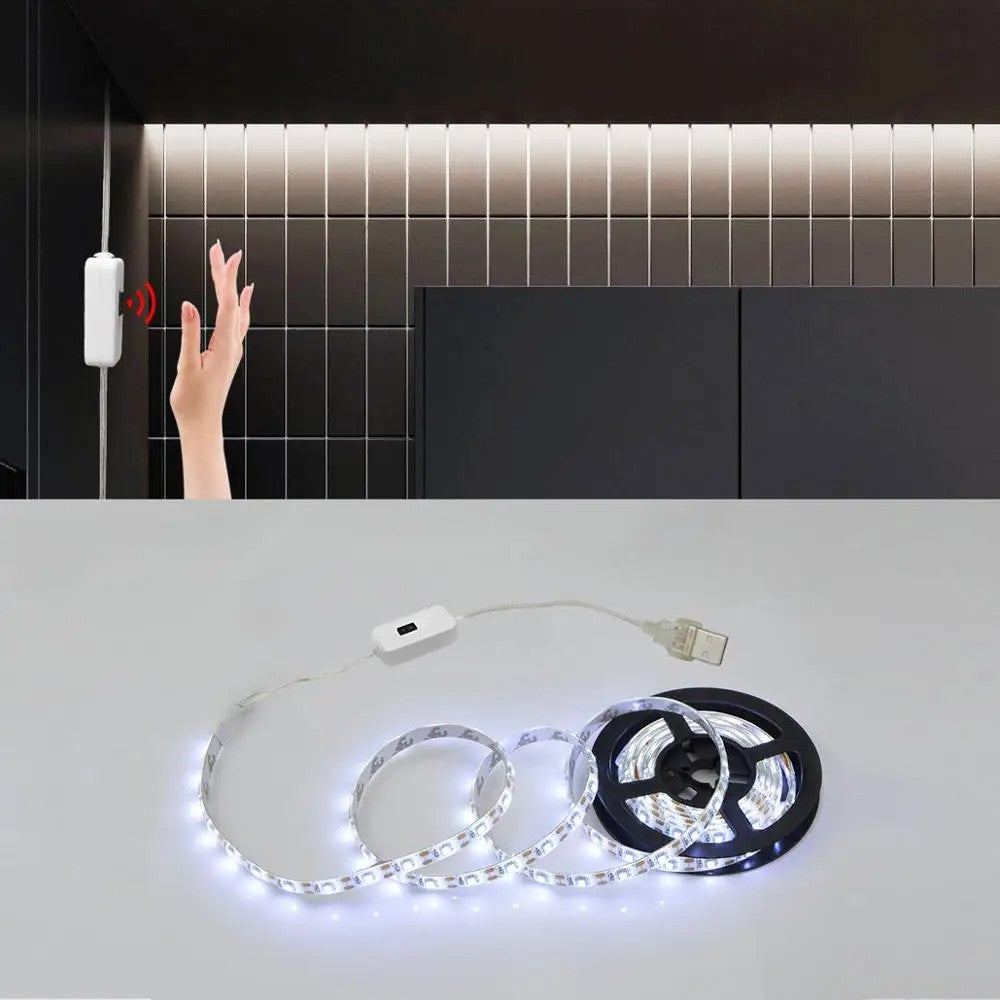 Induction handheld LED light strip 60 lamp beads/meter USB 5V 2835 white light/warm light strip for bedroom home kitchen wardrob
