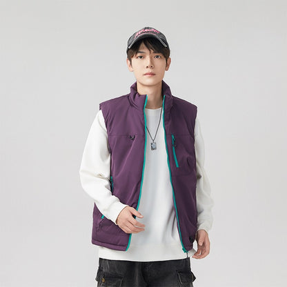 Colete Masculino e Feminino para Pesca ao Ar Livre Casual Corta-Vento Respirável Quente Macio e Confortável para Inverno à Prova de Frio Roupa de Algodão Respirável