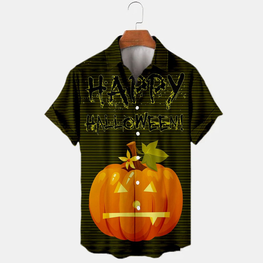 2024 New Halloween Collection Disney Branded Stitch And Mickey Anime 3D Printed Men's Lapel Short Sleeve Slim Fit Hawaiian Shirt