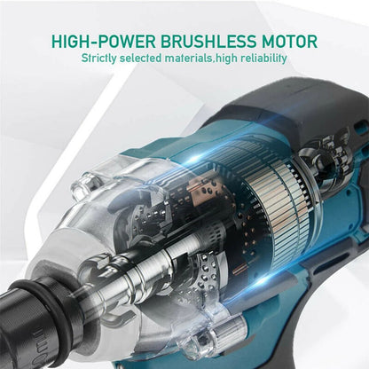 Chave de Impacto Elétrica Sem Fio Sem Escovas 520NM de 1/2 polegada, Ferramentas Elétricas Compatíveis com Bateria de 18V, Chave com Conjunto de Caixa de Ferramentas