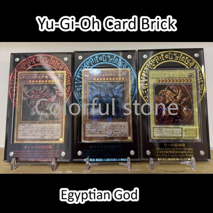 Yu-Gi-Oh Anime Personagem Card Brick Deus Egípcio O DRAGÃO ALADO DE RA Acrílico Banhado a Ouro Brick Cartas de Exibição Não Incluídas