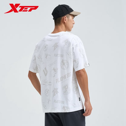 Xtep Short Sleeve Knitted Shirt For Men 2024 Summer Everyday Men's T-shirt Breathable Fashion Soft Outdoor Tops 976229010263