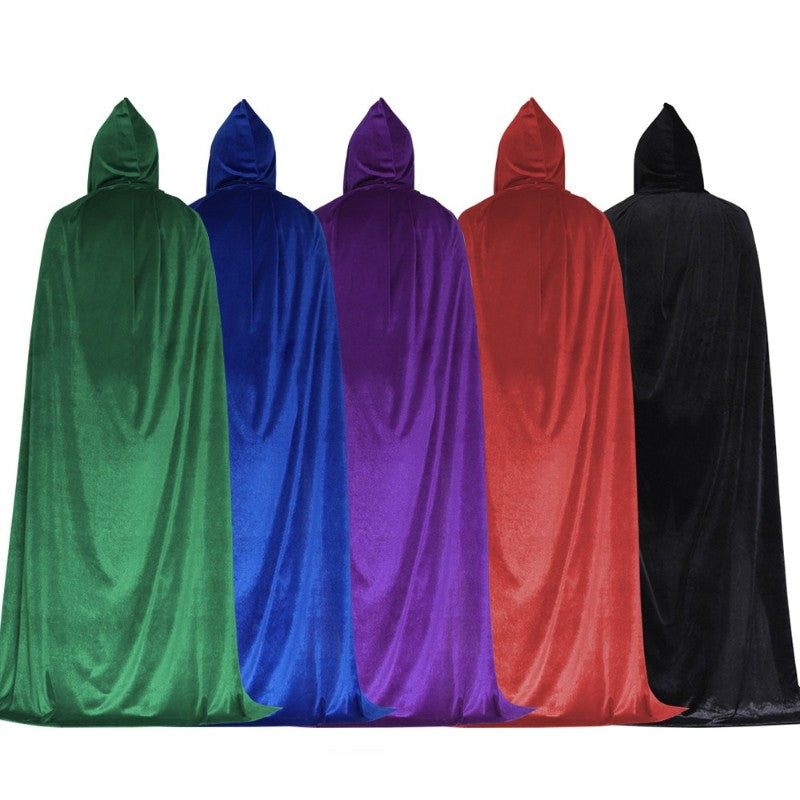 Halloween Cloak Golden Velvet Costume Different Color Adult Costumes Makeup Props Black Death Ball Cloaks