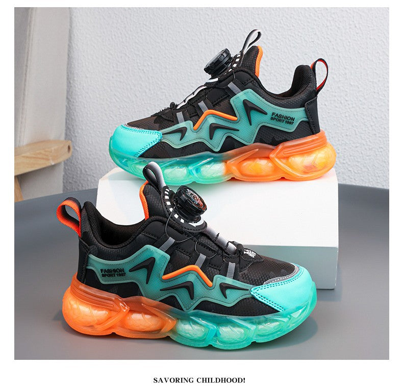 New Children's Leather Casual Shoes For Boy Girls Outdoor Running Sneakers Breathable Mesh Kids School Walking Sport Non Slip