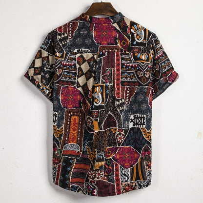 2024 new Hawaiian Cotton High Quality Shirts Men's Oversize Shirt Man Tiki Fashion Clothing Blouses Luxury Social T-shirts