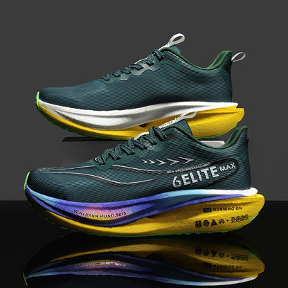 Air Cushion Carbon Plate Running Shoes Jogging Marathon Men Sports Breathable Lightweight Comfortable Nonskid Casual Sneakers