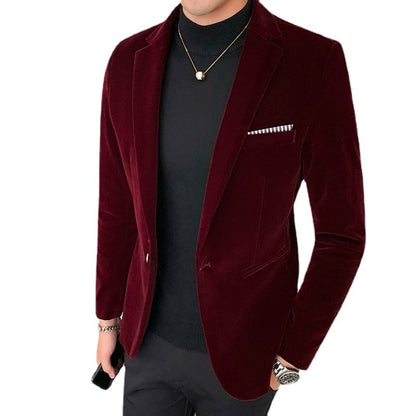 2023 Spring Velvet Wedding Dress Coat Mens Blazer Jacket Fashion Casual Suit Jacket Stage Men's Business Blazers Costume Homme