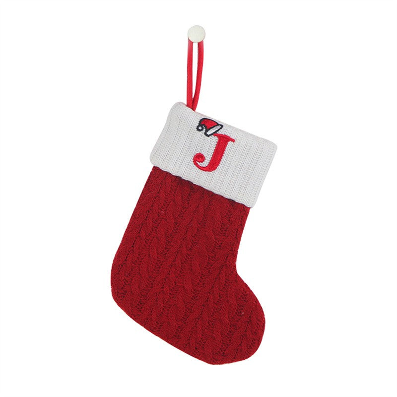 Christmas Alphabet Knitting Socks Christmas Tree Ornaments Christmas Decorations For Home 2024 Navidad Noel 2025Xmas Gift