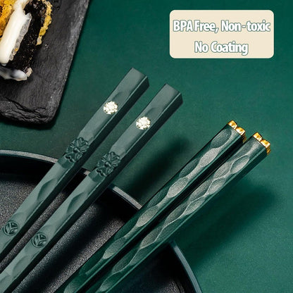 5 Pares Hashis Reutilizáveis de Fibra de Vidro Próprios para Lava-Louças 24,3cm Foscos Antiderrapantes para Família Hotel Restaurante Hashis Japoneses