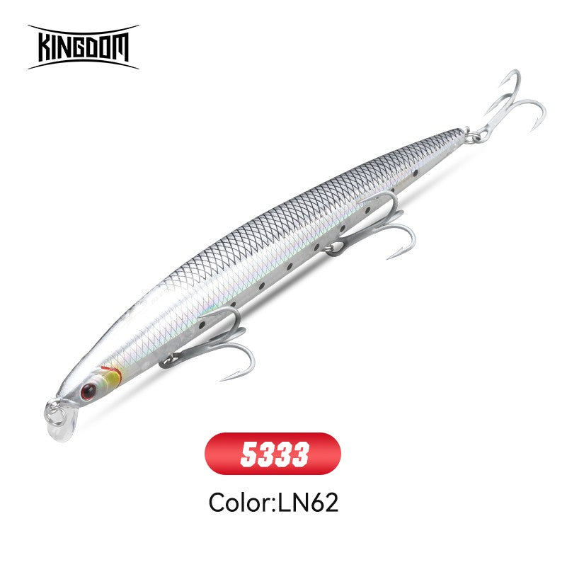 Kingdom Long Casting Fishing Lure 14.5g 19g 29g Floating Slow Sinking Minnow Wobbler Artificial Hard Bait Jerkbaits Seabass Pike