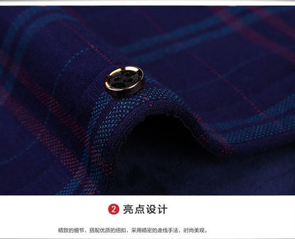 2025 Men's Winter Warm Long Sleeve Plaid Shirts Flannel Fur Lined Thick Formal Shirts Fleece Casual Shirt for Men Dress Shirts