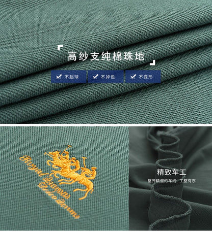 Summer New Embroidered Cotton Short Sleeved Polo Shirt for Men's Fashion, Casual, Comfortable, and Breathable T-shirt Top