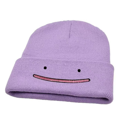 Pokemon Snorlax Ditto Psyduck Gorros Femininos de Inverno Quentes Chapéu Anime Cor Sólida Boné Engraçado Bordado para Homens Touca de Malha Unissex