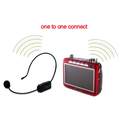 Microfone de lapela sem fio FM Megafone 87 MHz-108MHz Microfone de cabeça com display de tubo digital para fala, ensino, guia turístico e instrutor