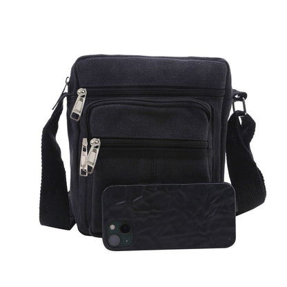 Multifunctional Men's Shoulder Bag Flap Solid Color Casual Messenger Canvas Travel Male Crossbody Bags