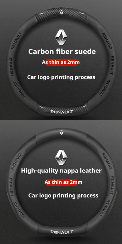 Capa de Volante de Carro em Fibra de Carbono para Renault Scenic Clio Laguna 2 3 4 5 Kangoo Fluence Megane Trafic Talisman Twingo Kaptur