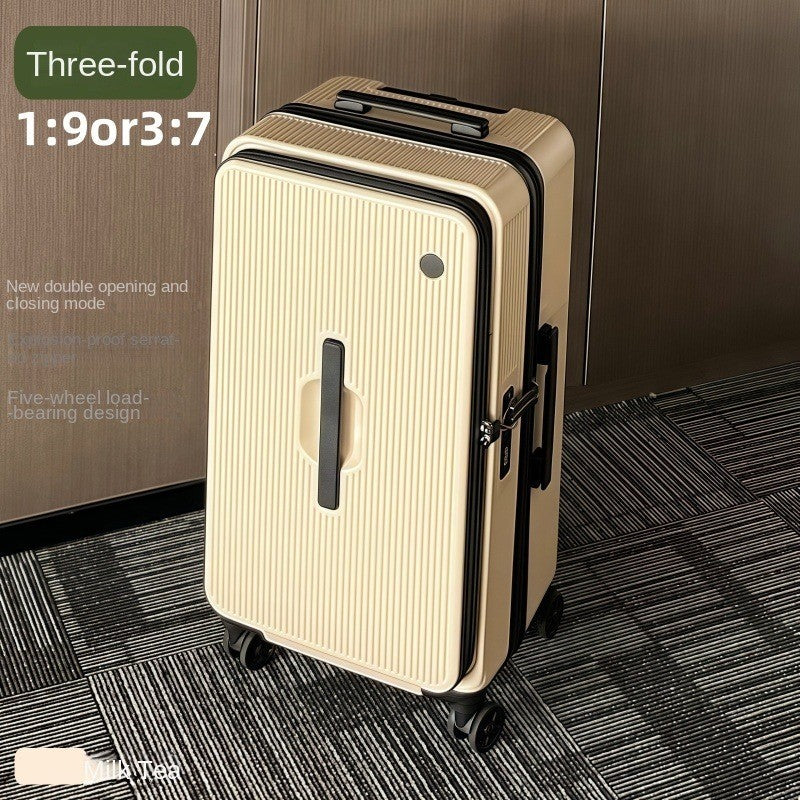 Nova Mala de Viagem com Abertura Lateral Grande Capacidade Bagagem 5 Rodas Antidesmoronamento Trolley Case 20 Polegadas Mala de Mão PC