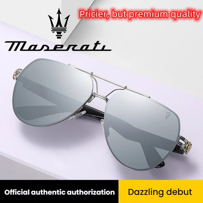 Óculos de Sol MASERATI Quadrados Estilosos Polarizados para Dirigir, Viajar, Masculinos e Femininos, UV400 Visão Nítida