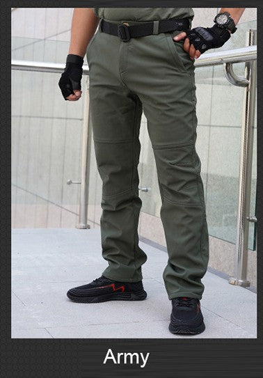 TRVLWEGO Thick Warm Fleece Hiking Pants Men Winter Waterproof Windproof Outdoor Soft Shell Rain Trekking Camping Ski Trousers