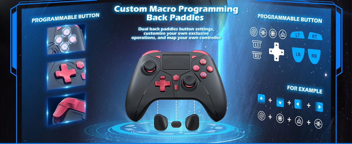 Game Controller For PlayStation 4/PS4 Pro/Slim/PS3/PC/IOS/Switch Wireless Gamepad,W/Turbo Dual Vibration 6-Axis Gyro 3.5mm Jack