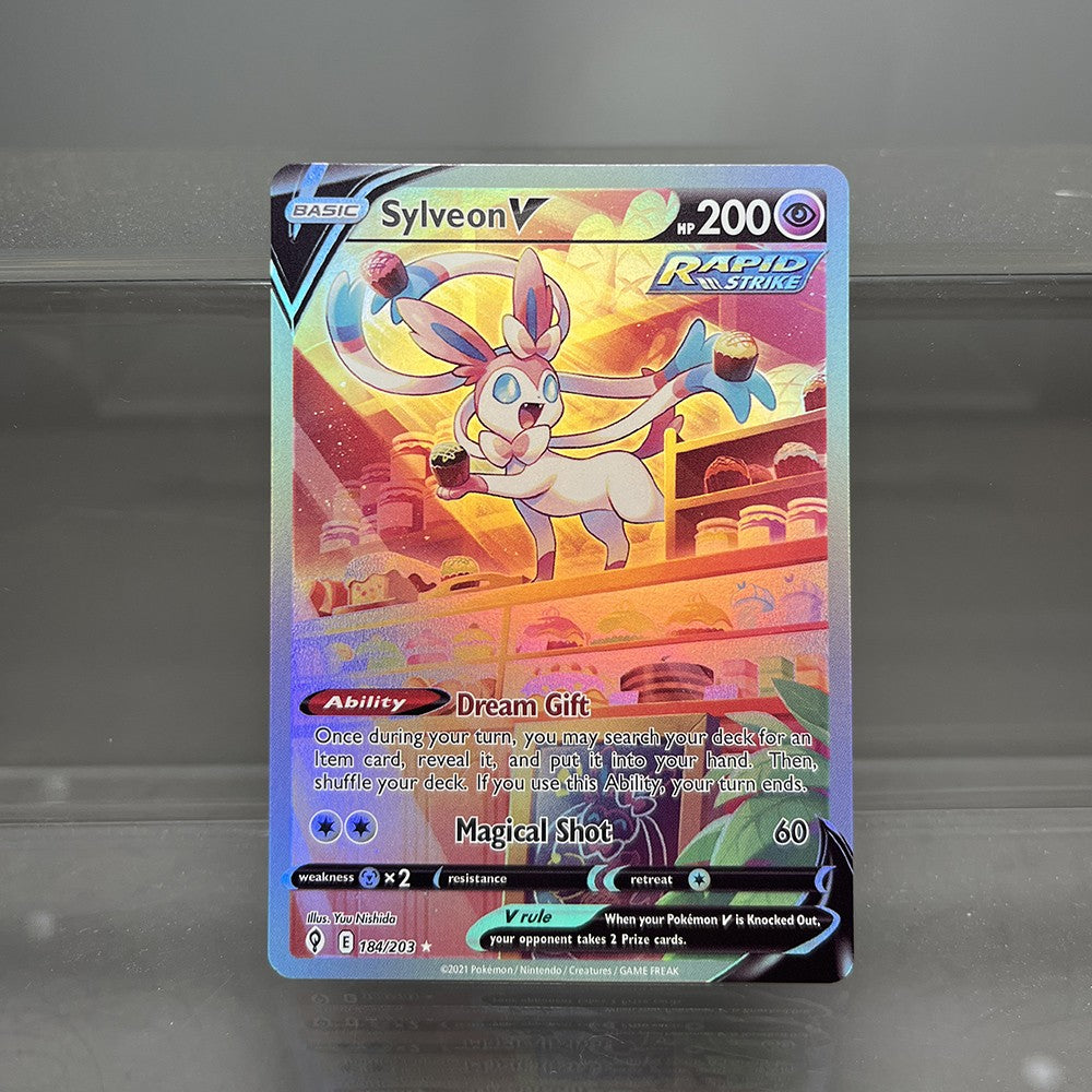 Cartas Avulsas Metalizadas PKM Pikachu Charizard EX Bubble Mew Jogo Cartas Raras de Coleção PTCG Cartas Proxy Arco-Íris