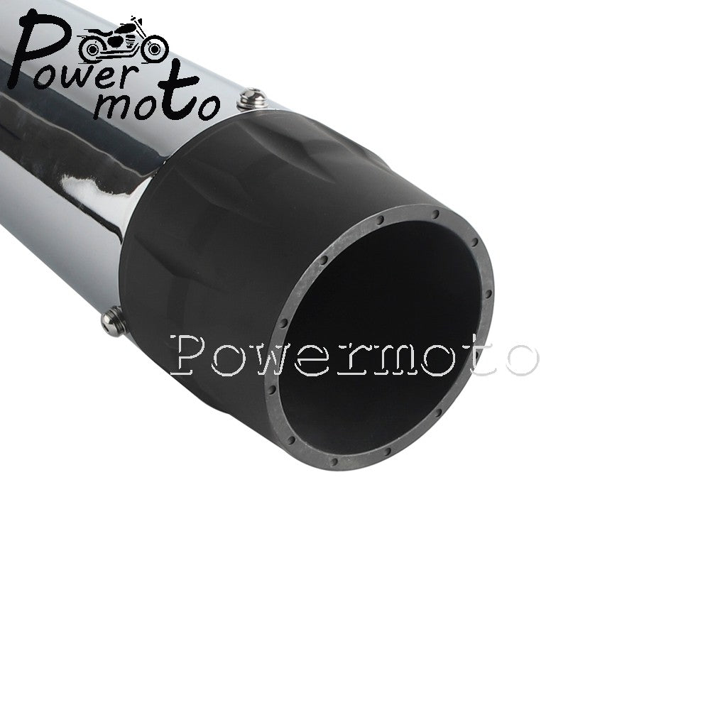 Black/Chrome Exhaust Mufflers Pipes Steel Pipe Motorcycle Accessories For Harley Touring 17+ Road King Road Street Electra Glide