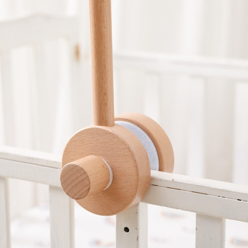 Baby Rattle Toy Bed Bell Bracket Wooden Mobile 0-12 Months Newborn Crochet Bed Bell Hanging Toys Holder Bracket Infant Crib Gift