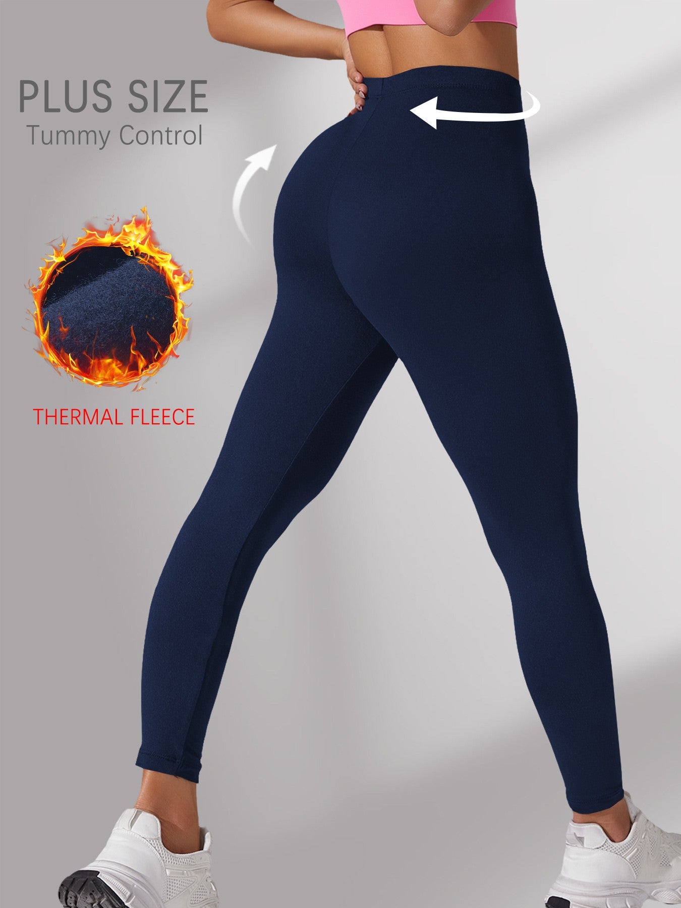 Plus Size Super Soft Fleece Lined Leggings Women, Workout Yoga Running Thermal Warm Pants For cold winter Running