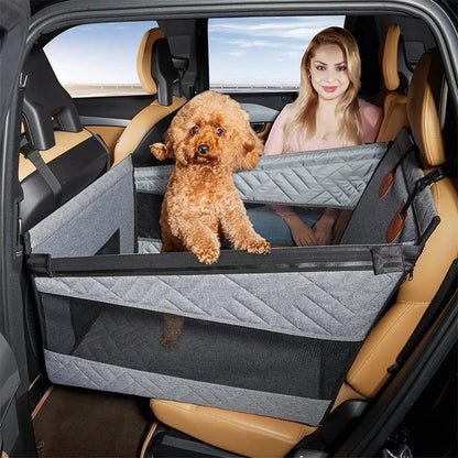 Cama Ninho para Carro para Pets, Extensor de Rede para Banco Traseiro de Cobertura Total para Carros, Impermeável e à Prova de Arranhões com Bolso de Malha para Cães de Todos os Tamanhos