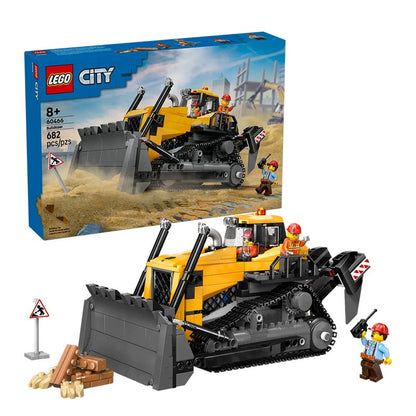 LEGO Blocos de Montar Série Cidade 60466 Trator de Esteira Amarelo Brinquedos para Meninos e Crianças Presentes de Aniversário e Natal